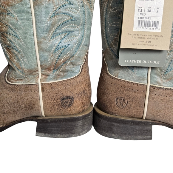 NWT Ariat Circuit Westwood Western Leather Cowboy Boot Walnut Brown Azul 7.5 - Picture 8 of 16